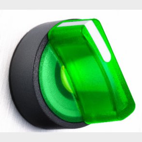 Harmoni vridomkopplare komplett med LED och 2 fasta positioner i grönt 24VAC / DC 1xNO + 1xNC, XB5AK123B5