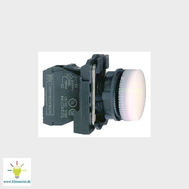 Harmony signallampe komplet med LED i hvid farve og 24VAC/DC forsyning