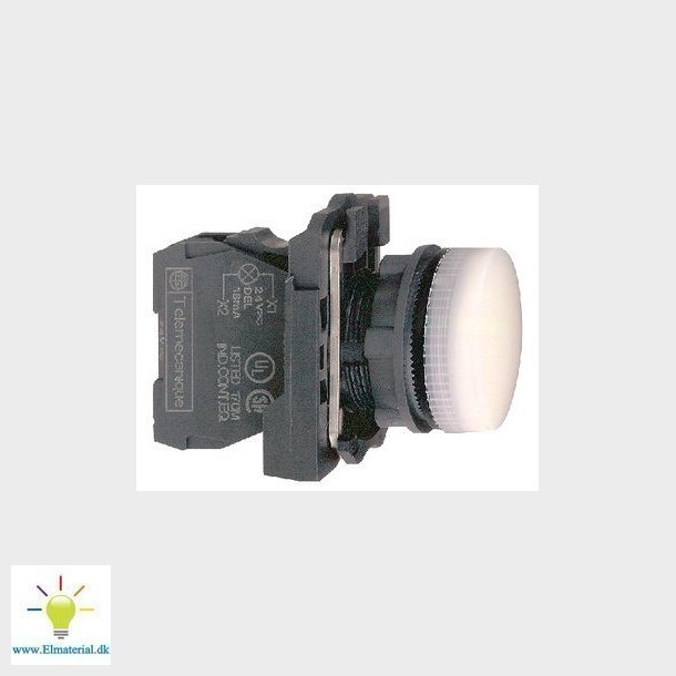 Harmony signallampe komplet med LED i hvid farve og 230-240VAC forsyning