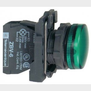 Harmony signallampe komplet med LED i grn farve og 230-240VAC forsyning