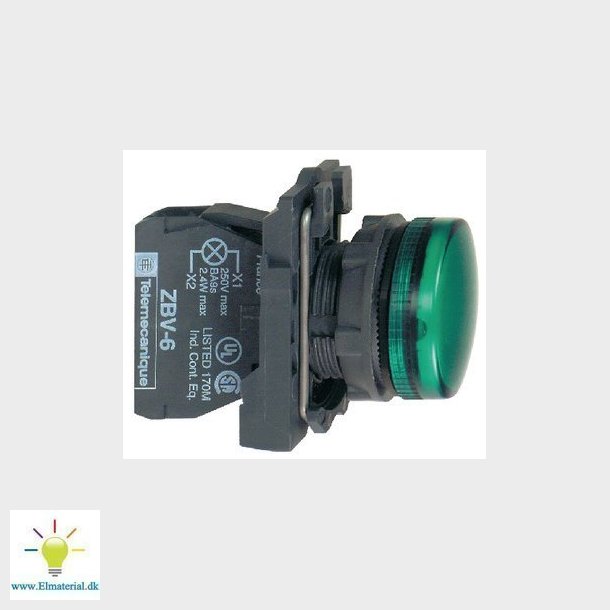 Harmony signallampe komplet med LED i grn farve og 230-240VAC forsyning