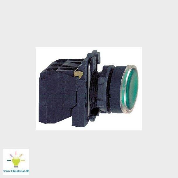 Harmony lampetryk komplet med LED og plan trykflade med fjeder-retur i grn farve 230-240VAC forsyni