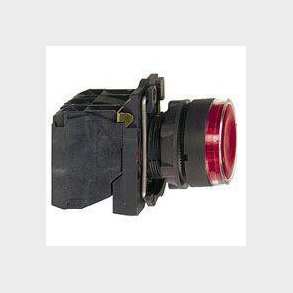 Harmony lampetryk komplet med LED og plan trykflade med fjeder-retur i r�d farve 230-240VAC forsynin