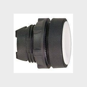 Harmony trykknapshoved i plast med fjeder-retur og plan trykflade i hvid farve