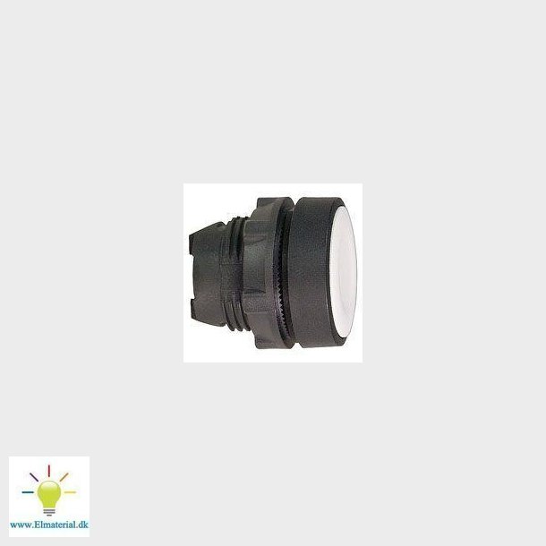 Harmony trykknapshoved i plast med fjeder-retur og plan trykflade i hvid farve