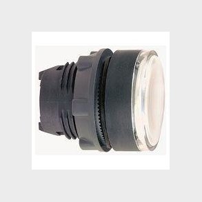 Harmony trykknapshoved i plast for LED med fjeder-retur og is�tning af label under den hvide trykfla