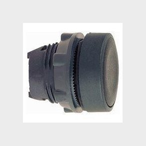 Harmony trykknapshoved i plast med fjeder-retur og plan trykflade i sort farve