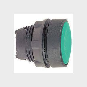 Harmony trykknapshoved i plast med fjeder-retur og plan trykflade i gr�n farve