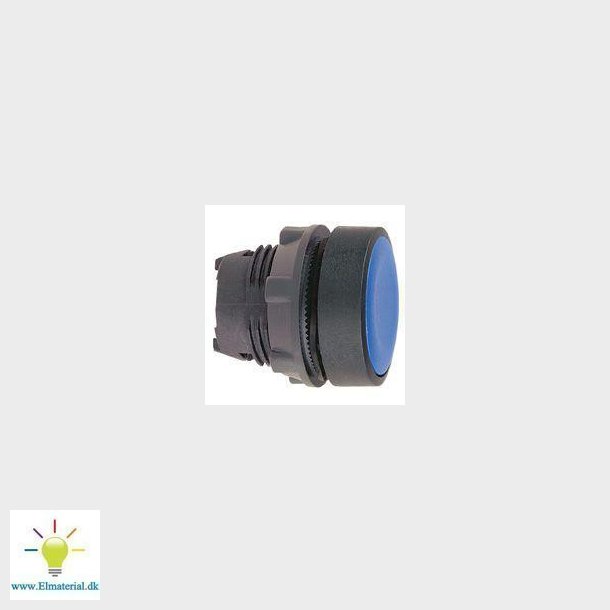 Harmony trykknapshoved i plast med fjeder-retur og plan trykflade i bl farve