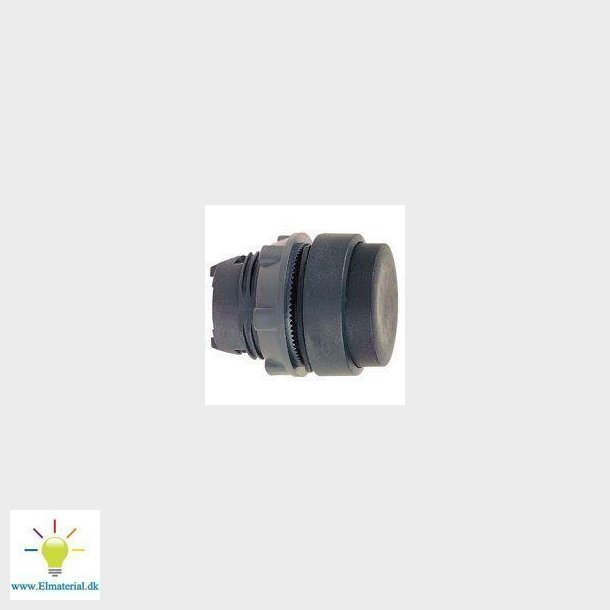 Harmony trykknapshoved i plast med fjeder-retur og ophjet trykflade i sort farve