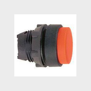 Harmony trykknapshoved i plast med fjeder-retur og oph�jet trykflade i r�d farve