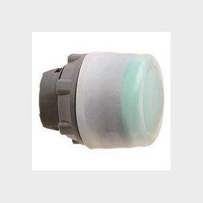 Harmony trykknapshoved i plast med klar silikoneh�tte og fjeder-retur med oph�jet trykflade i gr�n f