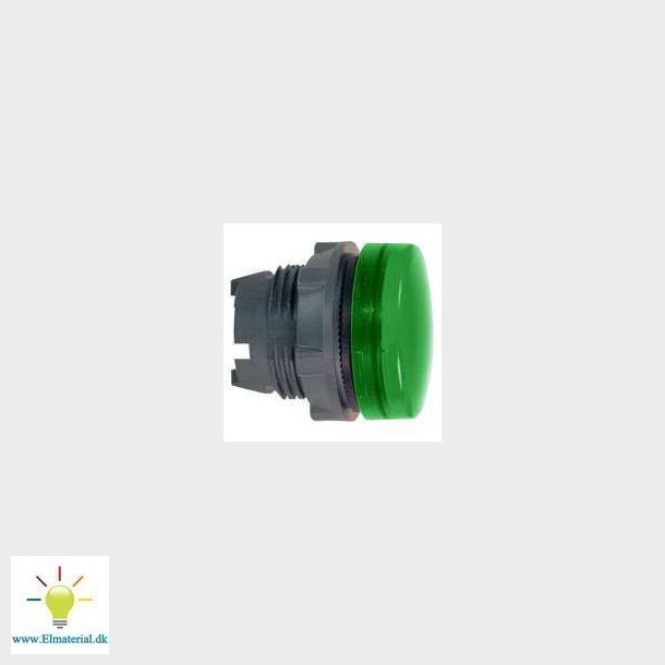 Harmony signallampehoved i plast for LED med linse i grn farve