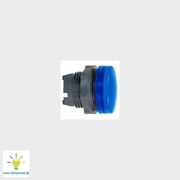 Harmony signallampehoved i plast for LED med linse i bl farve