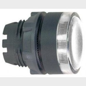 Harmony lampetrykshoved i plast for BA9s med fjeder-retur og plan trykflade i hvid farve