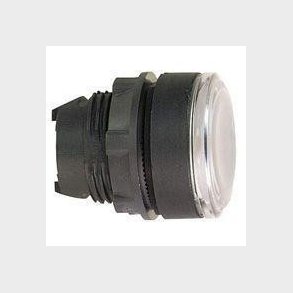 Harmony lampetrykshoved i plast for LED med fjeder-retur og plan trykflade i hvid farve