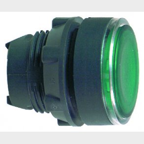 Harmony lampetrykshoved i plast for BA9s med fjeder-retur og plan trykflade i gr�n farve