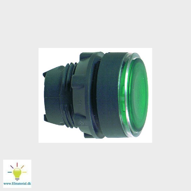 Harmony lampetrykshoved i plast for BA9s med fjeder-retur og plan trykflade i grn farve