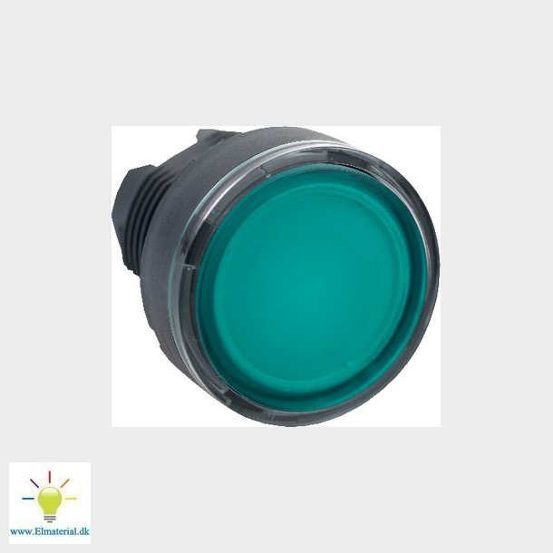 Harmony lampetrykshoved i plast for LED med fjeder-retur og plan trykflade i grn farve