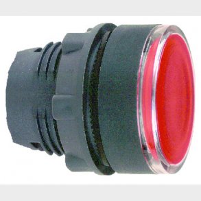 Harmony lampetrykshoved i plast for LED med fjeder-retur og plan trykflade i r�d farve