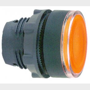 Harmony lampetrykshoved i plast for LED med fjeder-retur og plan trykflade i orange farve