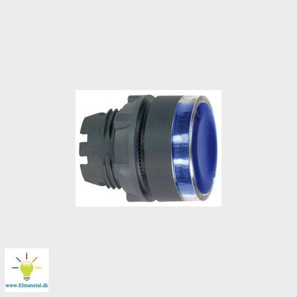 Harmony lampetrykshoved i plast for BA9s med fjeder-retur og plan trykflade i bl farve