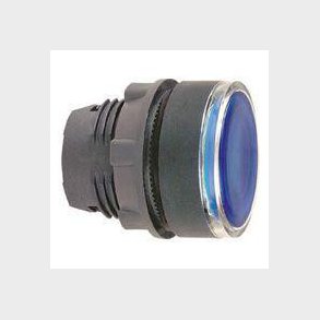 Harmony lampetrykshoved i plast for LED med fjeder-retur og plan trykflade i bl� farve