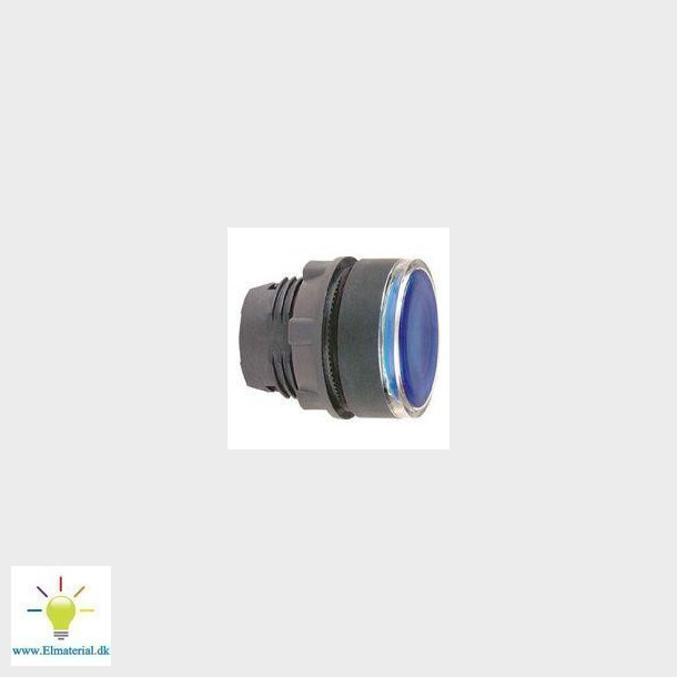 Harmony lampetrykshoved i plast for LED med fjeder-retur og plan trykflade i bl farve