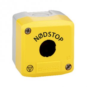 Trykknapbox tom m/1 hul gul 