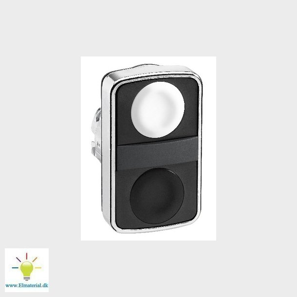 Harmony dobbelt trykknaphoved i metal med en hvid og en sort trykflade