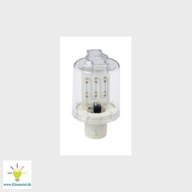 Diodelampe Ba15d sokkel 230V hvid  /