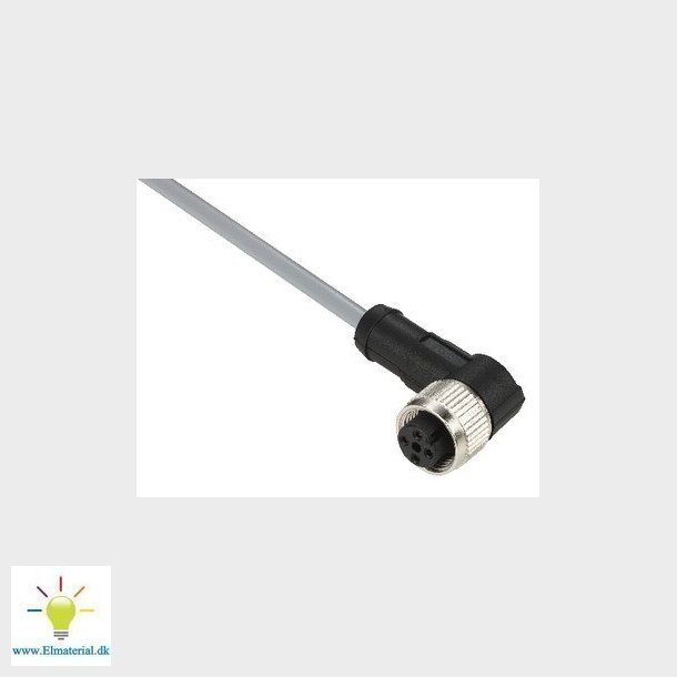 Flerkabel PVC M12 4-pin hun vinklet 5 meter XZCPV1241L5