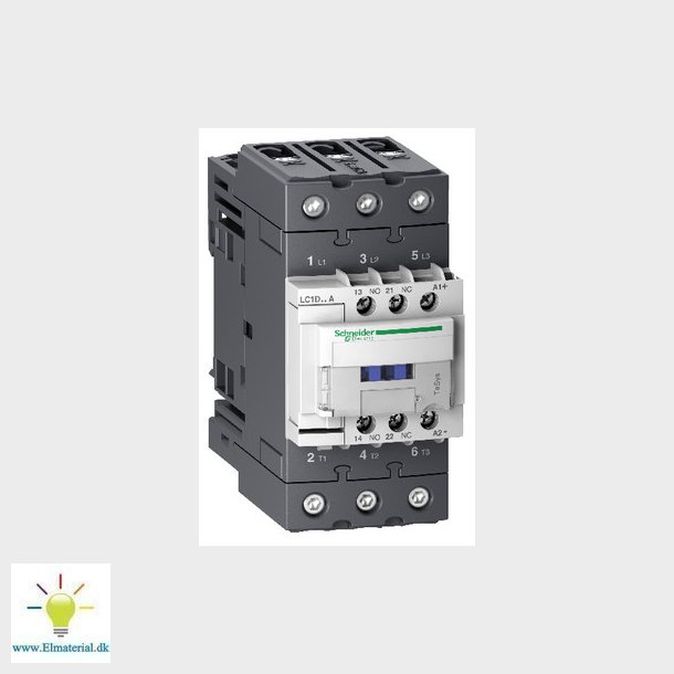 TeSys D kontaktor LC1D65ABD, 3P 65A AC-3 30kW@400V, 1NO+1NC hjlpe kontakt, 24V DC spole