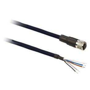 Kabel med M12 tilslutning - hun - lige - 5 poler - 25 m pre-wired