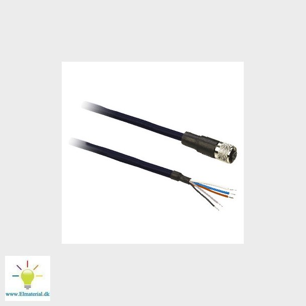 Kabel med M12 tilslutning - hun - lige - 5 poler - 25 m pre-wired