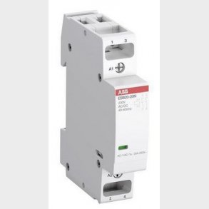 Installationskontaktor 2-polet 1NO+1NC, AC-1 20A ved 55 grader, 250V AC, styresp�nding 230V AC/DC