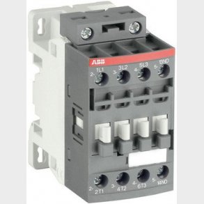 Kontaktor 3-polet 4kW, 400V AC, styresp�nding 100-250V AC/DC, hj�lpekontakt 1NO, skruetilslutning AF