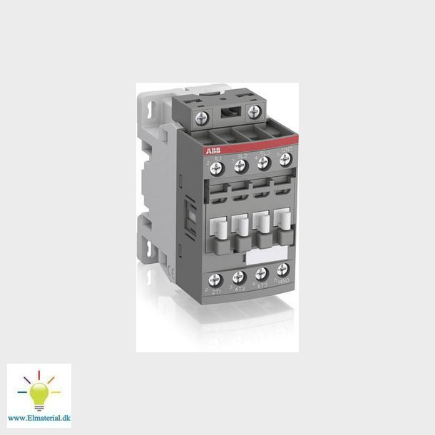 Kontaktor 3-polet 4kW, 400V AC, styrespnding 250-500V AC/DC, hjlpekontakt 1NC, skruetilslutning AF