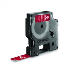 DYMO D1 Hllbar 12 mm x 3 M. Vit / Röd