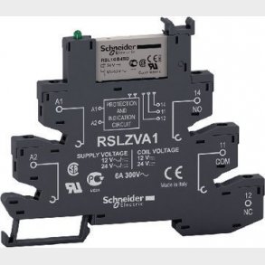 Komplet 6,2mm stikbensrel� med skrueklemmer, 1C/O 6A, AgSnO2 kontakts�t, 230VAC/DC forsyning