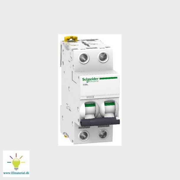 Acti9 iC60L 2P 6A Mono terminal C-karakteristik 25kA 230/400V Bredde 36mm