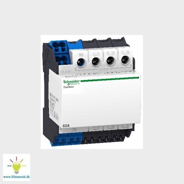 Distributionsblok 63A 4P top tilgang