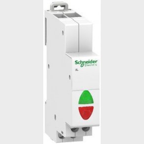 Signallampe iIL R�d+Gr�n LED 12-48VAC/DC estimeret til 100.000t Bredde 18mm