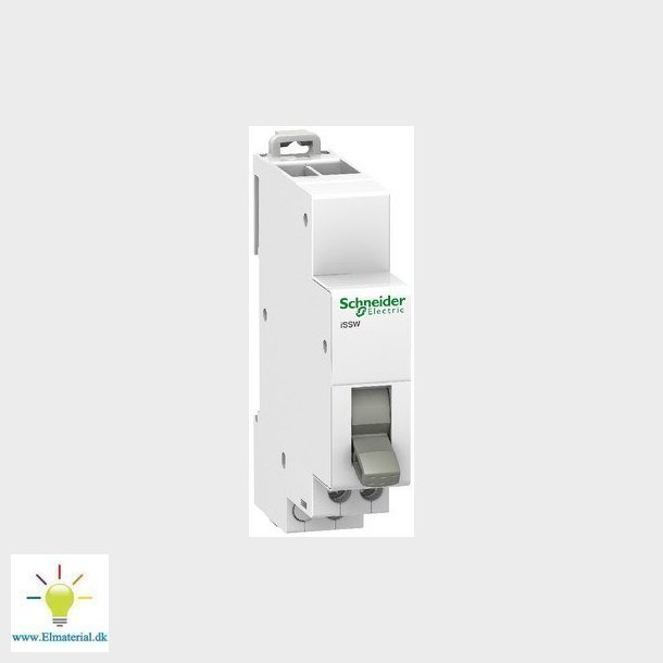 Acti9 omskifter til DIN-skinne 20A, 1CO med 3 positioner, 230V. Bredde 18 mm.