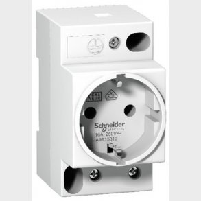 Acti9 modulstikkontakt iPC 16A PN med sidejord (tysk system) til montering p DIN-skinne. Bredde 45 