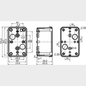 Box abs 116X74X62 gr lg