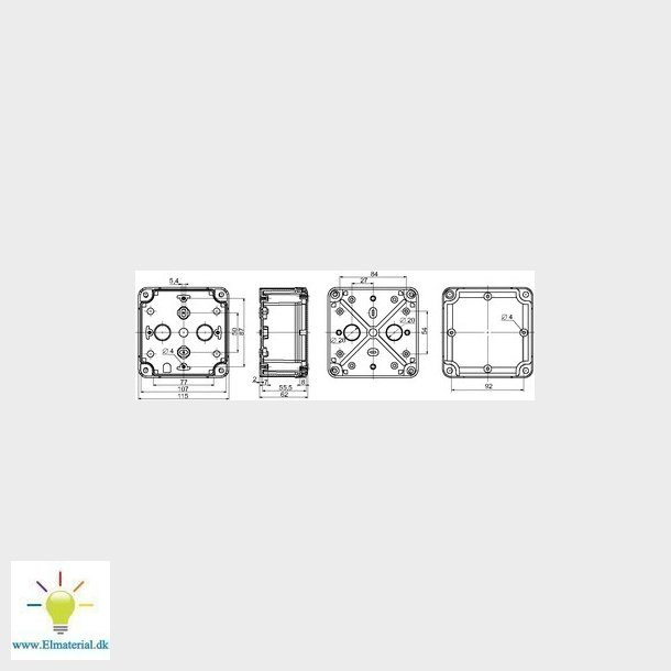 Kasse abs 116X116X62 grt lg