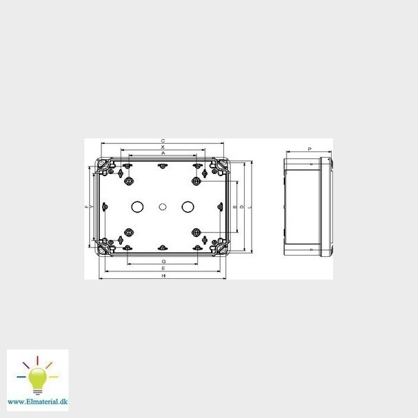 Kasse abs 241X194X107 grt lg NSYTBS241910H