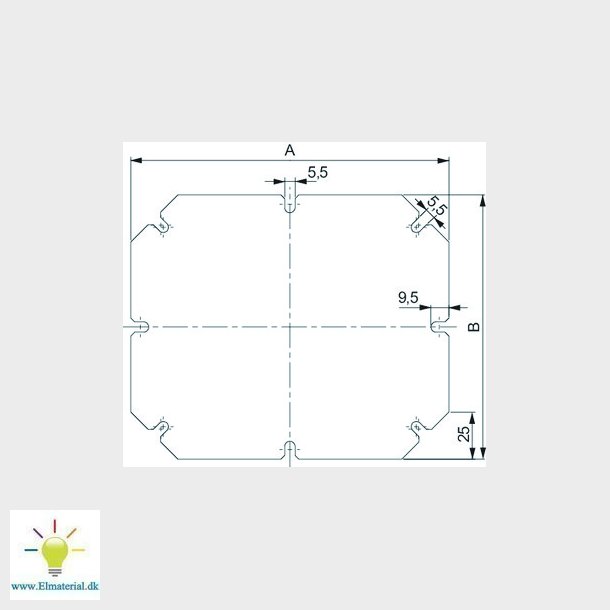 Montageplade stl 291X241