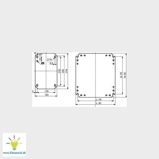 Grundplade galvaniseret 600X400